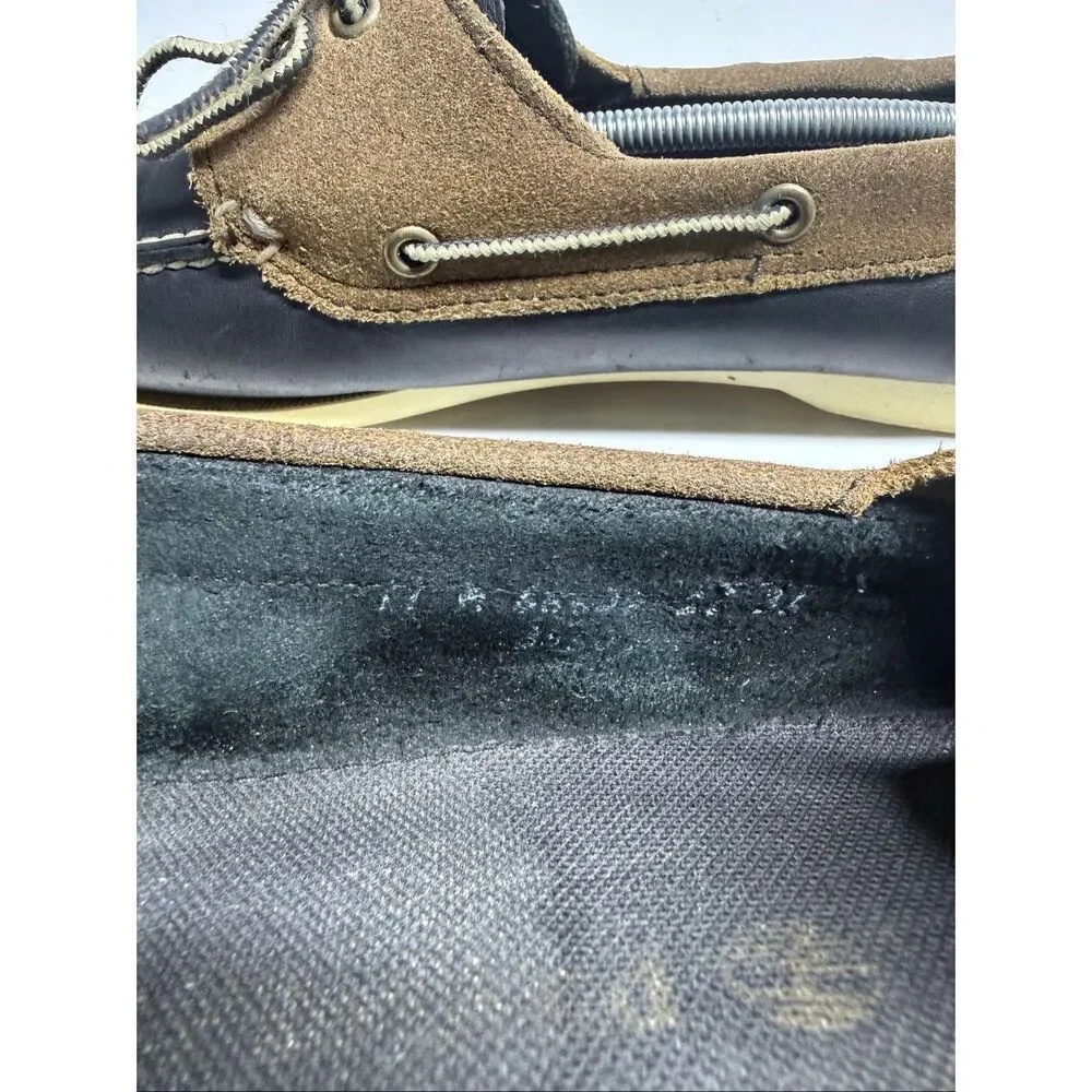Timberland Men’s Sz 11 Classic Boat Shoes Black Brown Leather See Description